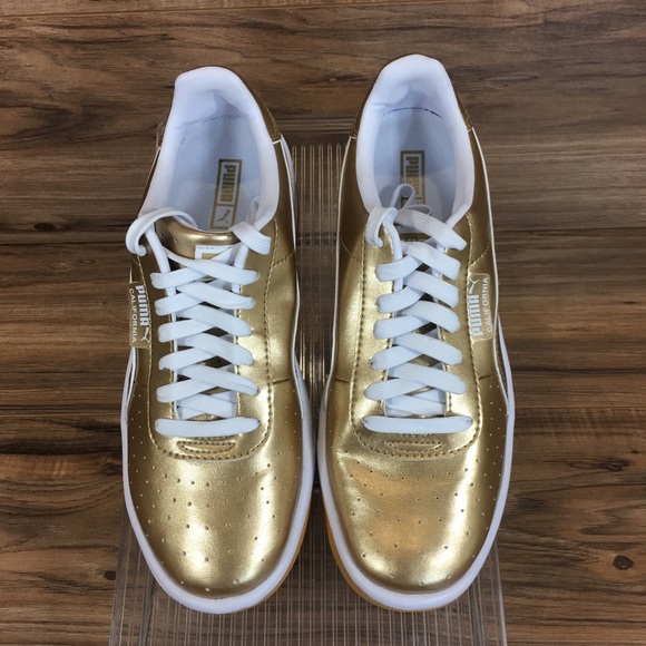 Puma California Exotic Metallic Gold Sneaker Shoe - Picture 2 of 5